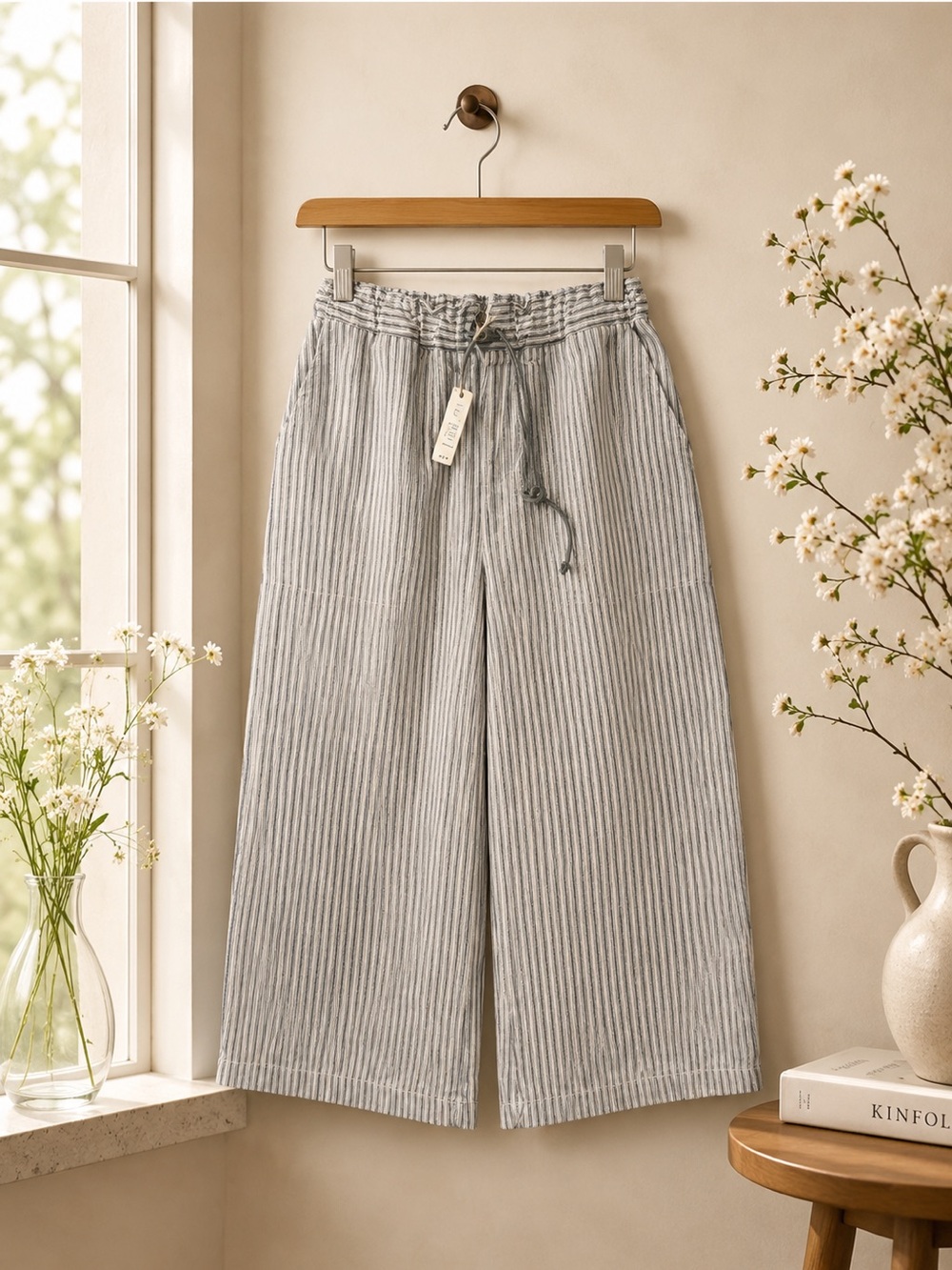 Max Studio Wide Leg Rayon Linen Blend Pants
